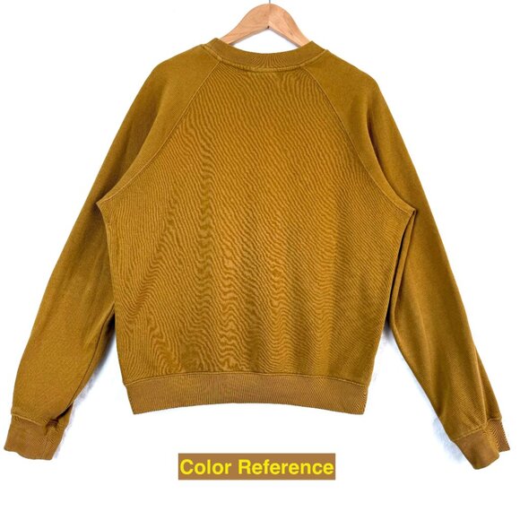 Frank & Oak Sweater Womens XS Camel Ochre Pullover Cropped Sweatshirt Neutral - Picture 3 of 6